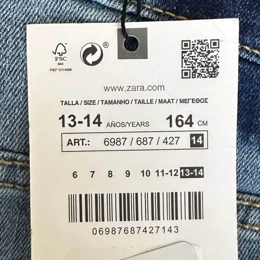 ZARA Kids | Mid Blue | DESTROYED SKINNY JEANS